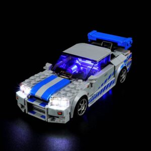 Sada osvětlení pro LEGO SPEED CHAMPIONS 2 Fast 2 Furious Nissan Skyline GT-R (R34) 76917